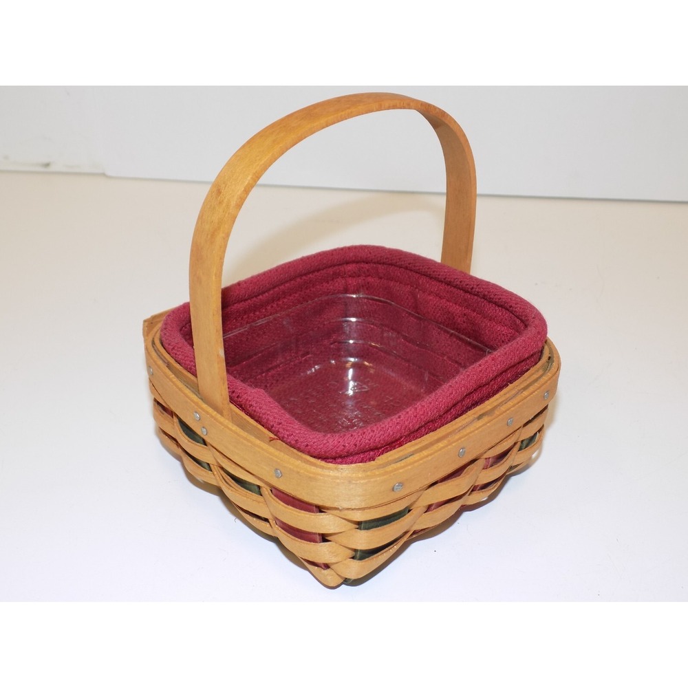 Small Holiday Helper Basket w/ Paprika Liner & Protector 2003 Longaberger - Picture 5 of 16